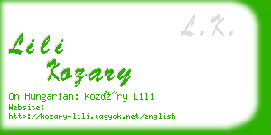 lili kozary business card